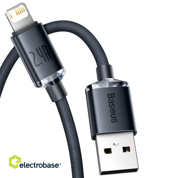 Baseus Crystal Shine cable USB to Lightning, 2.4A, 2m (black) image 3