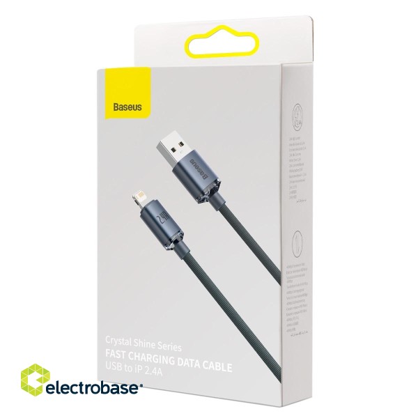 Baseus Crystal Shine cable USB to Lightning, 2.4A, 2m (black) фото 5