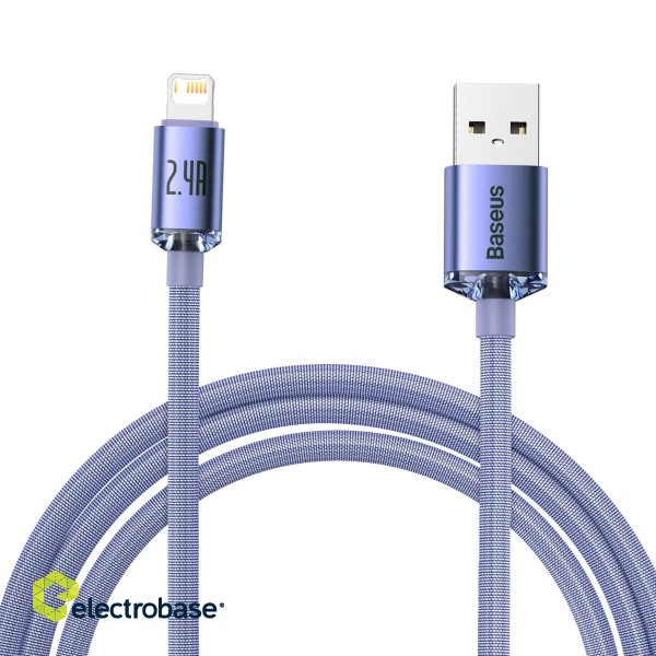 Baseus Crystal Shine cable USB to Lightning, 2.4A, 2m (purple) image 2