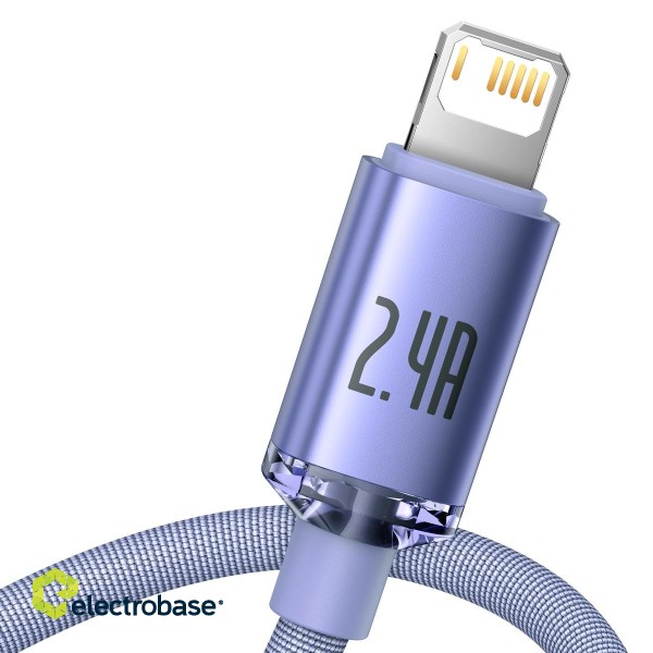 Baseus Crystal Shine cable USB to Lightning, 2.4A, 2m (purple) image 3