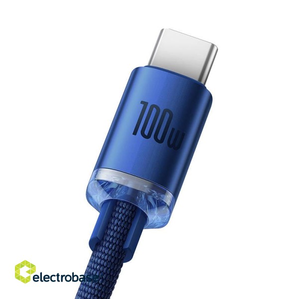 Baseus Crystal Shine cable USB to USB-C, 5A100W1.2m (blue) paveikslėlis 4