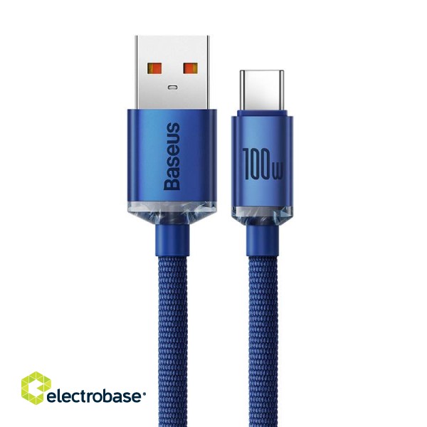 Baseus Crystal Shine cable USB to USB-C, 5A100W1.2m (blue) paveikslėlis 7