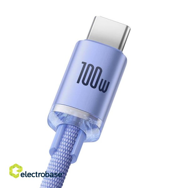 Baseus Crystal Shine cable USB to USB-C, 100W, 2m (purple) image 4