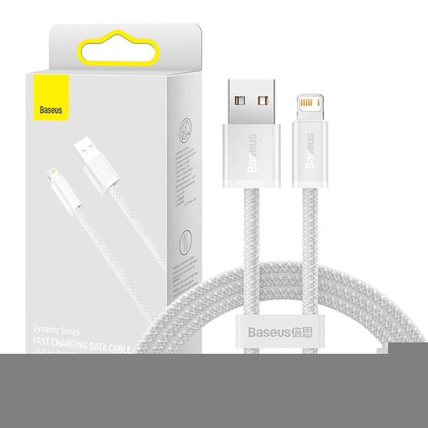 Baseus Dynamic cable USB to Lightning, 2.4A, 1m (White) paveikslėlis 1