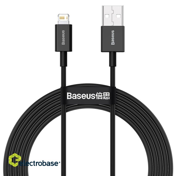 Baseus Superior Series Cable USB to iP 2.4A 2m (black) фото 2