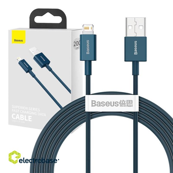 Baseus Superior Series Cable USB to iP 2.4A 2m (blue) image 1