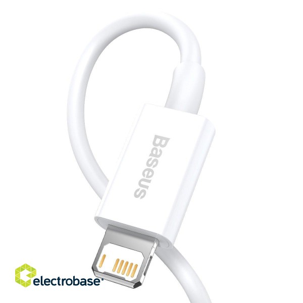 Baseus Superior Series Cable USB to Lightning, 2.4A, 0,25m (white) paveikslėlis 4