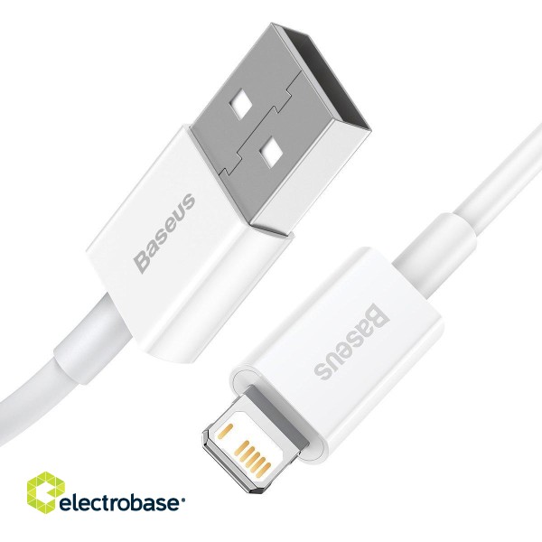 Baseus Superior Series Cable USB to Lightning, 2.4A, 0,25m (white) paveikslėlis 3