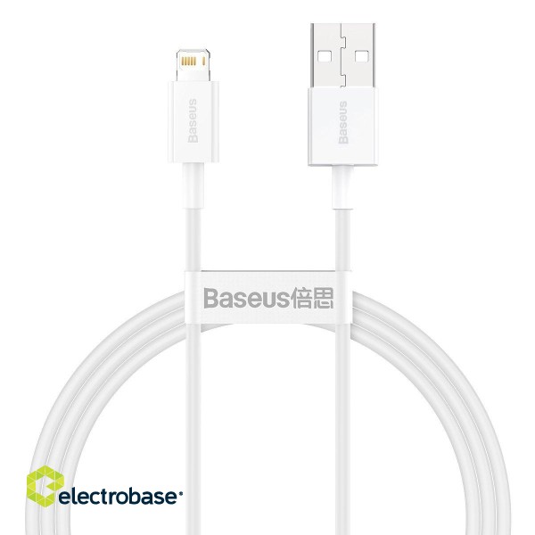 Baseus Superior Series Cable USB to Lightning, 2.4A, 1m (white) paveikslėlis 2
