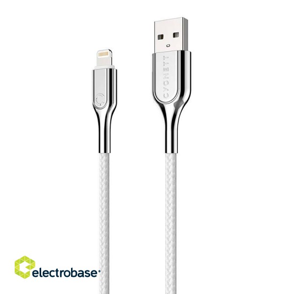 Cable Lightning to USB Cygnett Armoured 2.4A 12W 0,1m (white) фото 3