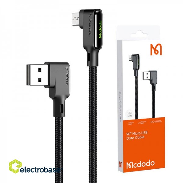 Cable USB-A to MicroUSB Mcdodo CA-7531, 1,8m (black) image 3