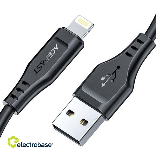 Cable USB to Lightining Acefast C3-02, MFi,  2.4A 1.2m (black) image 2