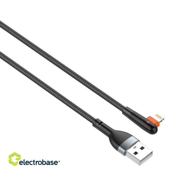 Cable USB to Lightning LDNIO LS562, 2.4A, 2m (black) paveikslėlis 1