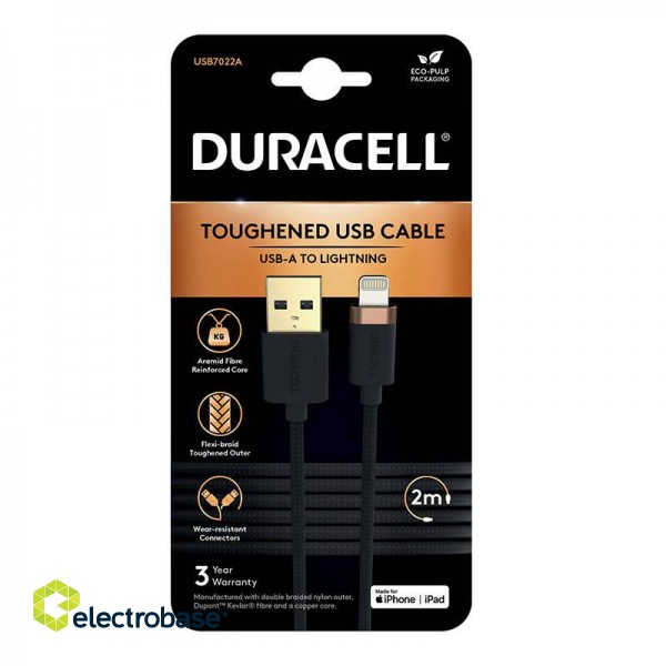 Duracell USB-C cable for Lightning 2m (Black) фото 2