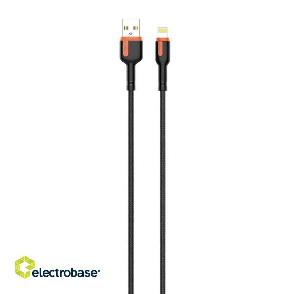 LDNIO LS531, USB - Lightning 1m Cable (Grey-Orange) paveikslėlis 3
