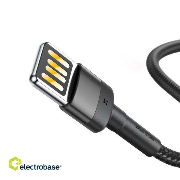 Baseus Cafule Double-sided USB Lightning Cable 1.5A 2m (Gray+Black) paveikslėlis 3