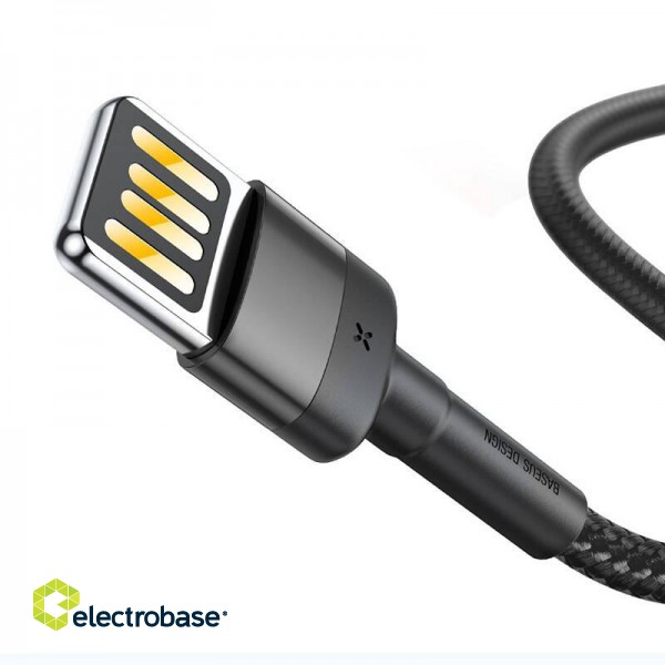 Lightning USB cable (reversible) Baseus Cafule 2.4A 1m (gray-black) image 3