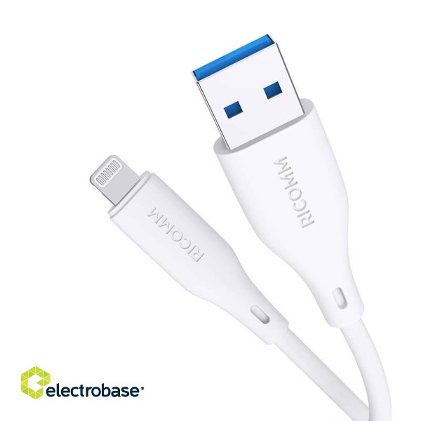 USB-A to Lightning Cable Ricomm RLS007ALW 2.1m paveikslėlis 5