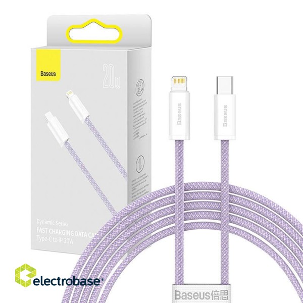 USB-C cable for Lightning Baseus Dynamic Series, 20W, 2m (purple) image 1
