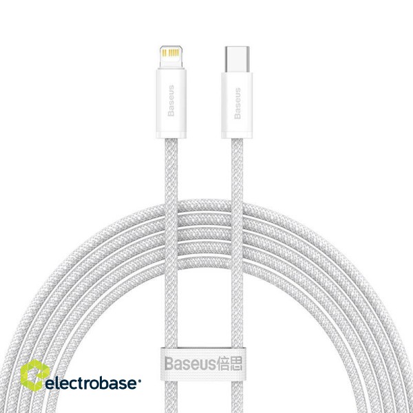 Cable USB C plug  to iP Lightning 20W 2m White Dynamic Baseus image 1