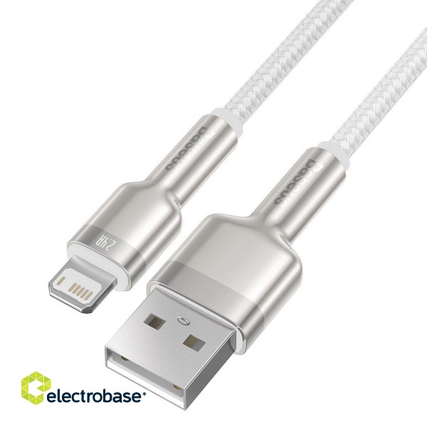 USB cable for Lightning Baseus Cafule, 2.4A, 2m (white) image 5