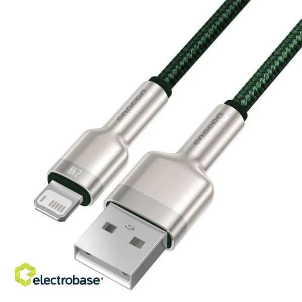 USB cable for Lightning Baseus Cafule, 2.4A, 1m (green) paveikslėlis 3