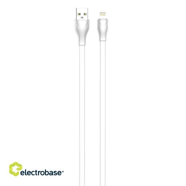 USB to Lightning cable LDNIO LS550, 2.4A, 0.2m (white) image 2