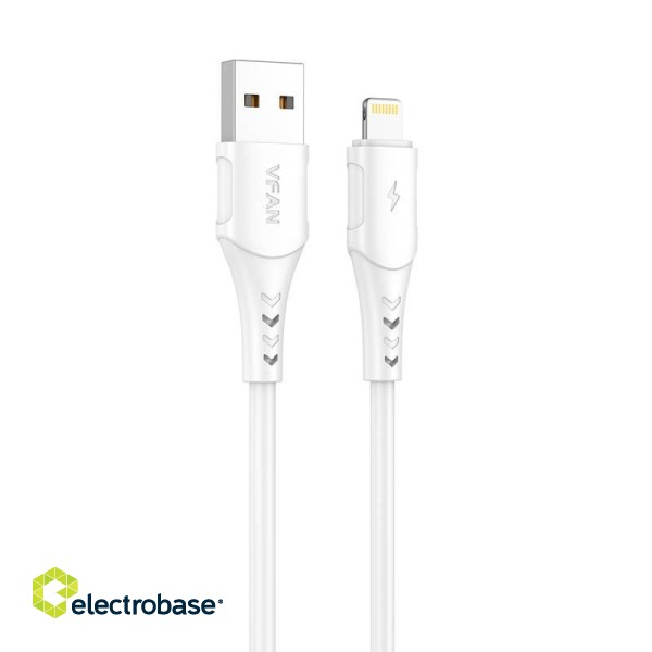 USB to Lightning cable Vipfan Colorful X12, 3A, 1m (white) image 1