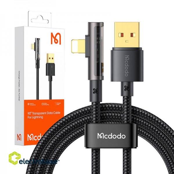 USB to lightning prism  90 degree cable Mcdodo CA-3510, 1.2m (black) paveikslėlis 5