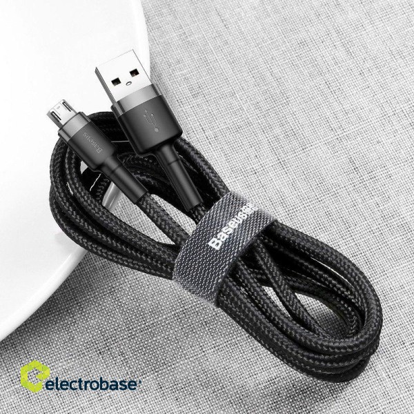 Baseus Cafule Cable USB For Micro 2A 3m Gray+Black image 9