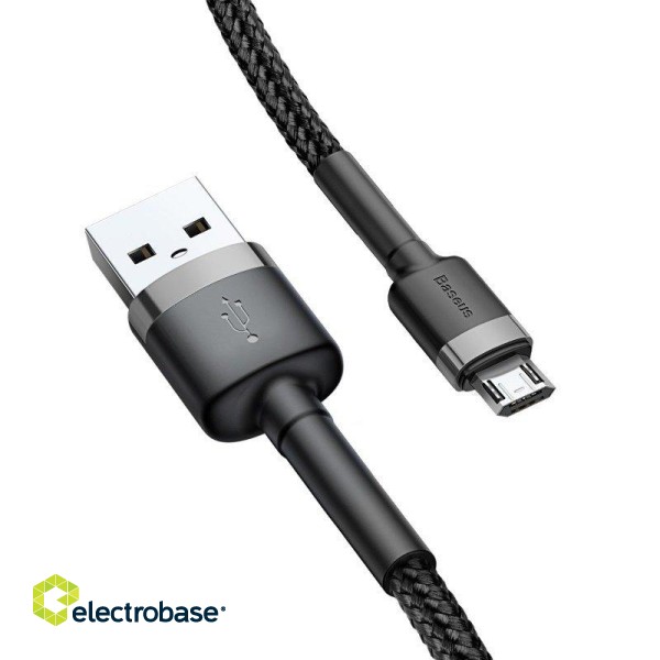 Baseus Cafule Cable USB For Micro 2A 3m Gray+Black image 5