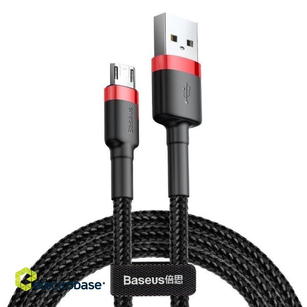 Baseus Cafule Micro USB Cable 2A 3m (Black+Red) paveikslėlis 2