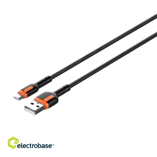 LDNIO LS531 USB - Micro USB 1m Cable (Grey-Orange) paveikslėlis 1