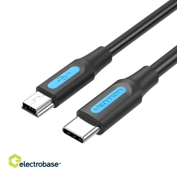 USB-C 2.0 to Mini-B cable Vention COWBF 2A 1m black image 2