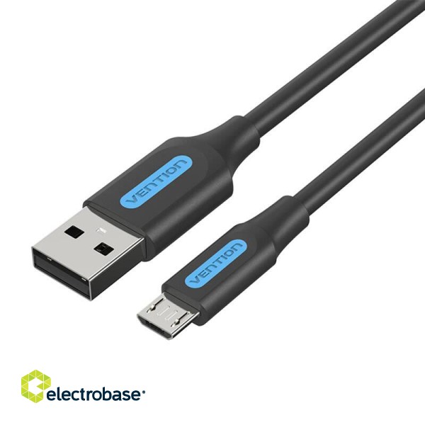 Cable USB 2.0 A to Micro USB Vention COLBC 3A 0,25m black paveikslėlis 5