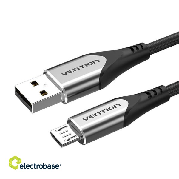 Cable USB 2.0 A to Micro USB Vention COAHD 3A 0,5m gray image 2