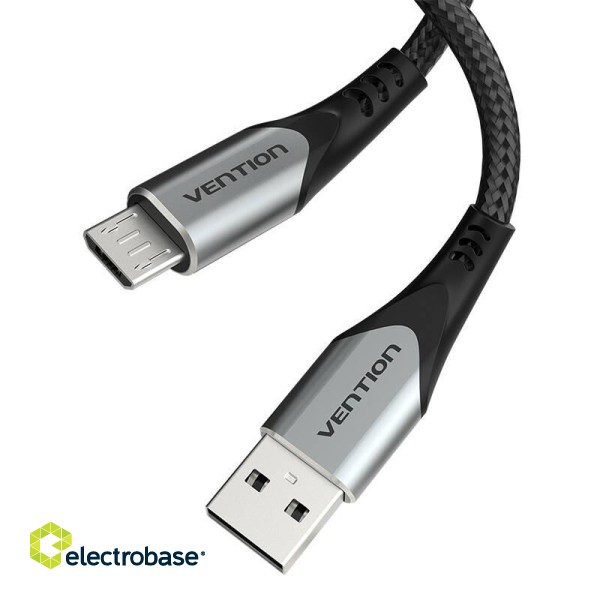 Cable USB 2.0 A to Micro USB Vention COAHD 3A 0,5m gray фото 4