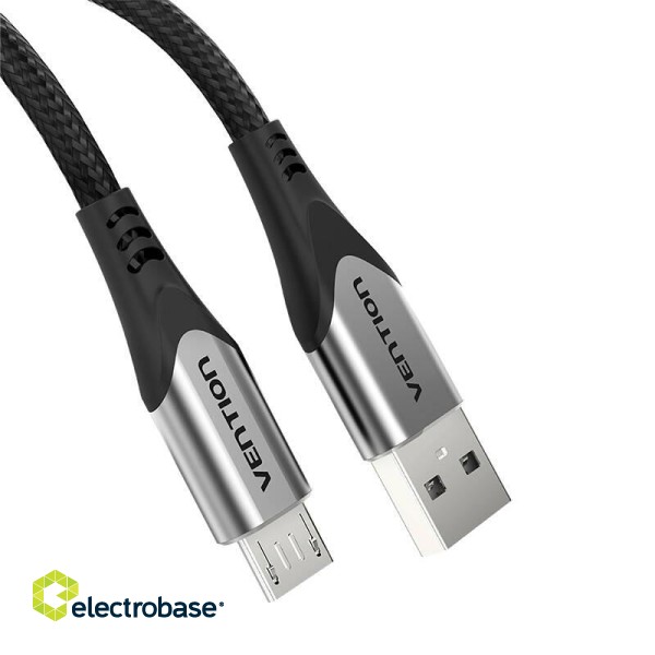 Cable USB 2.0 A to Micro USB Vention COAHD 3A 0,5m gray image 5