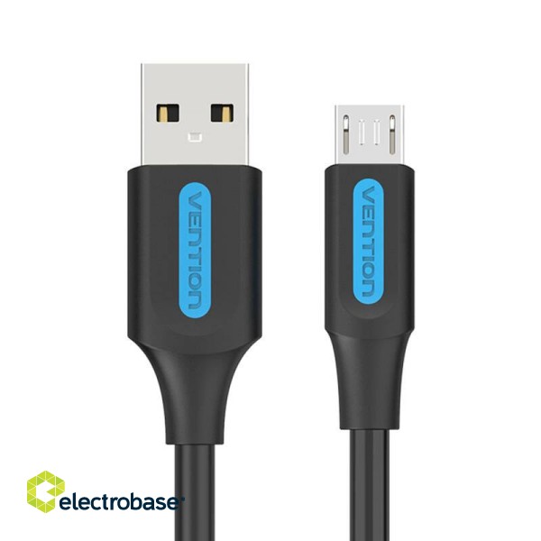 Cable USB 2.0 A to Micro USB Vention COLBD 3A 0,5m black image 2