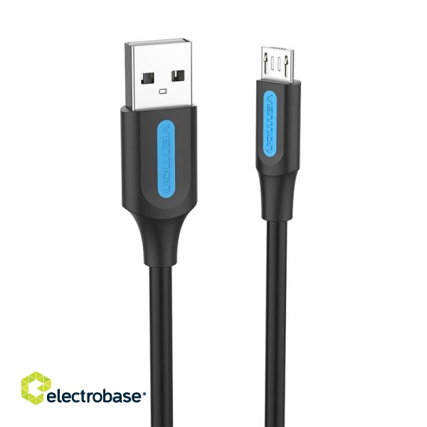 USB 2.0 A to Micro-B cable Vention COLBG 3A 1,5m black paveikslėlis 3