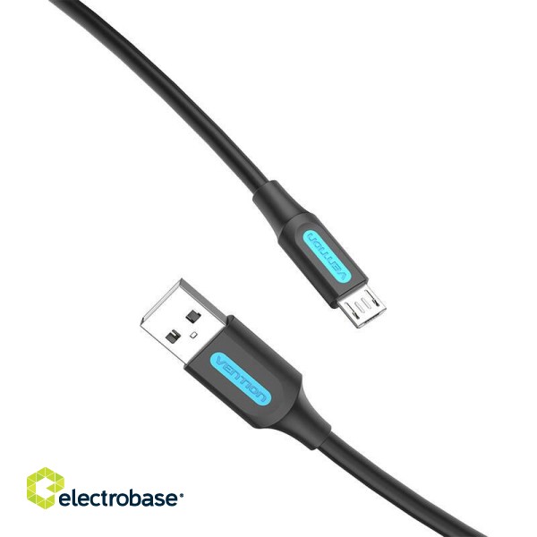 USB 2.0 A to Micro-B cable Vention COLBG 3A 1,5m black paveikslėlis 4
