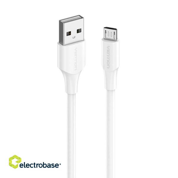 Cable USB 2.0 to Micro USB Vention CTIWF 2A 1m (white) paveikslėlis 2
