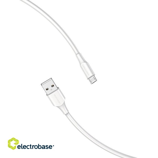 Cable USB 2.0 to Micro USB Vention CTIWF 2A 1m (white) paveikslėlis 3