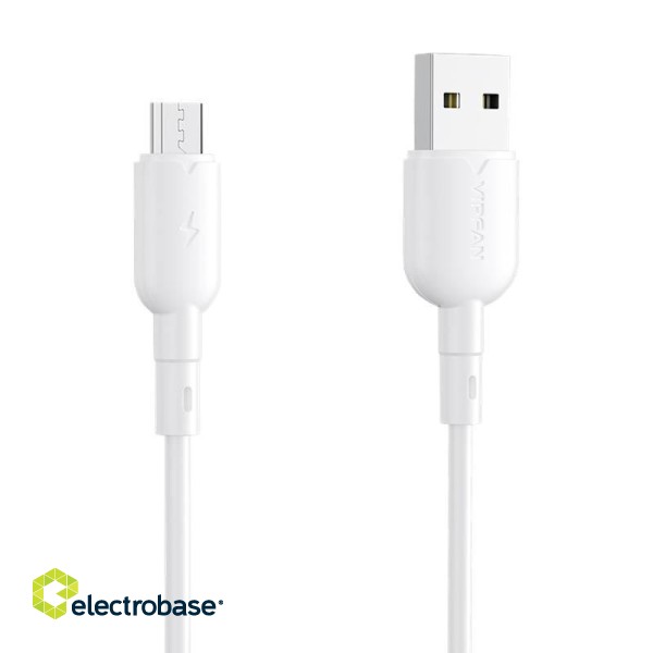 USB to Micro USB cable VFAN Colorful X11, 3A, 1m (white) image 1