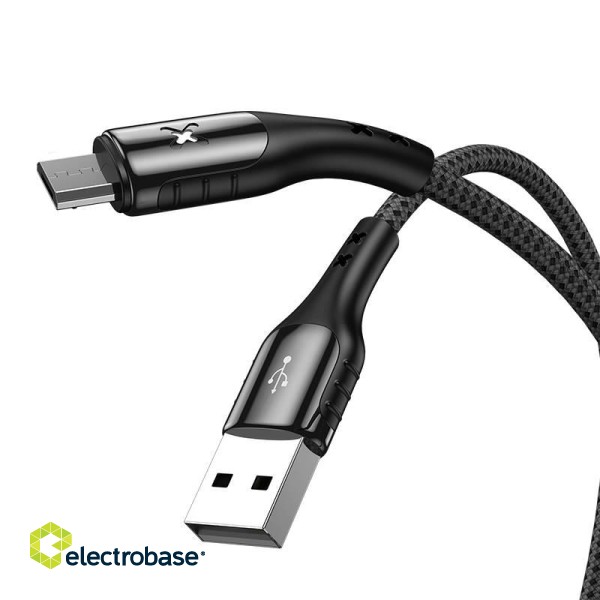 USB to Micro USB cable VFAN Colorful X13, 3A, 1.2m (black) paveikslėlis 2