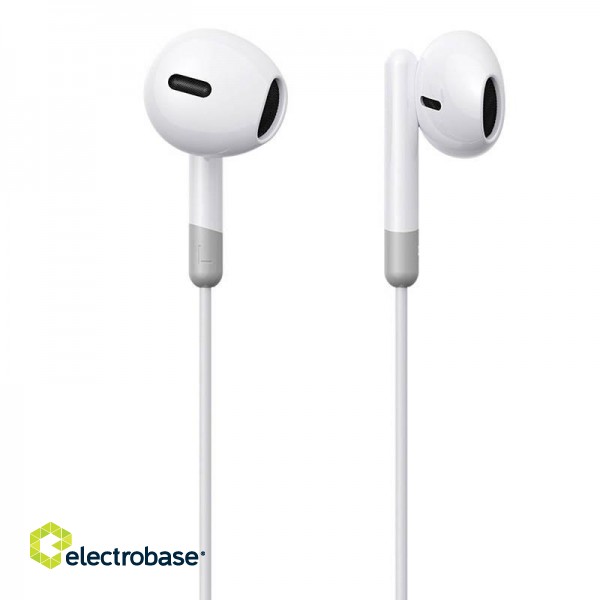 Wired Earphones JR-EW01, Half in Ear (White) image 2