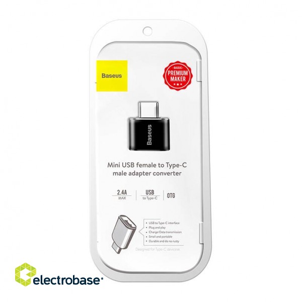 Baseus Micro USB to USB Type-C adapter - black paveikslėlis 7