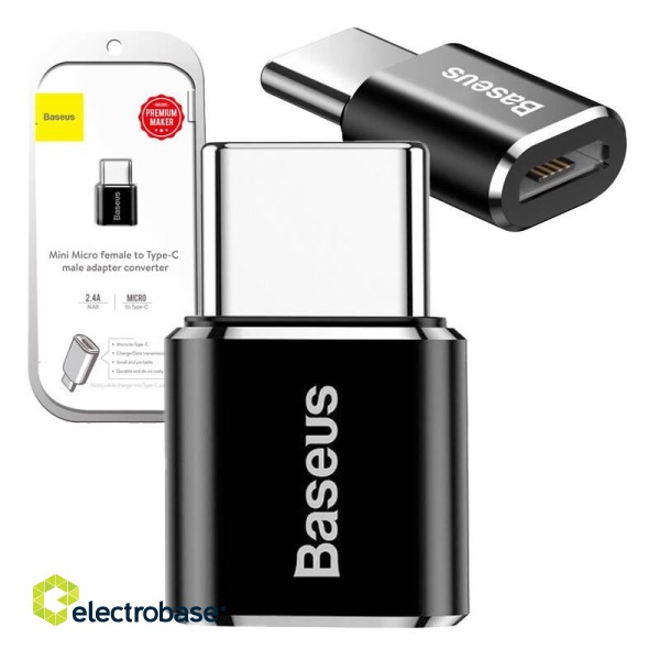 Baseus Micro USB to USB Type-C adapter - black image 9
