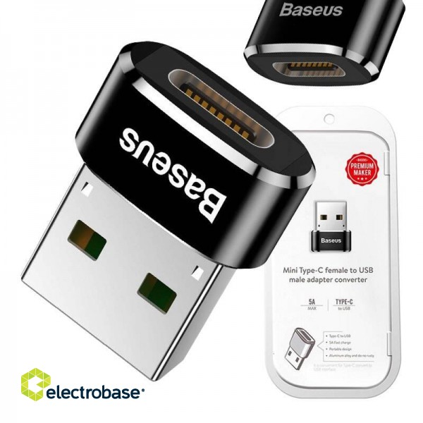 Baseus USB-C to USB-A adapter 5A (Black) image 9