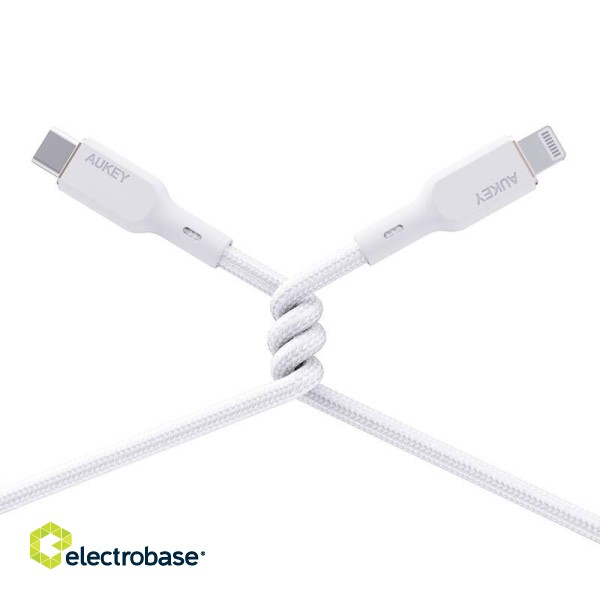 Cable Aukey CB-NCL2 USB-C to Lightning 1.8m (white) image 3